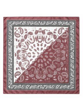35x35 Dusty Plum Satin Paisley Scarf Hair Scarf Neck Scarf Bandana Wild Rag